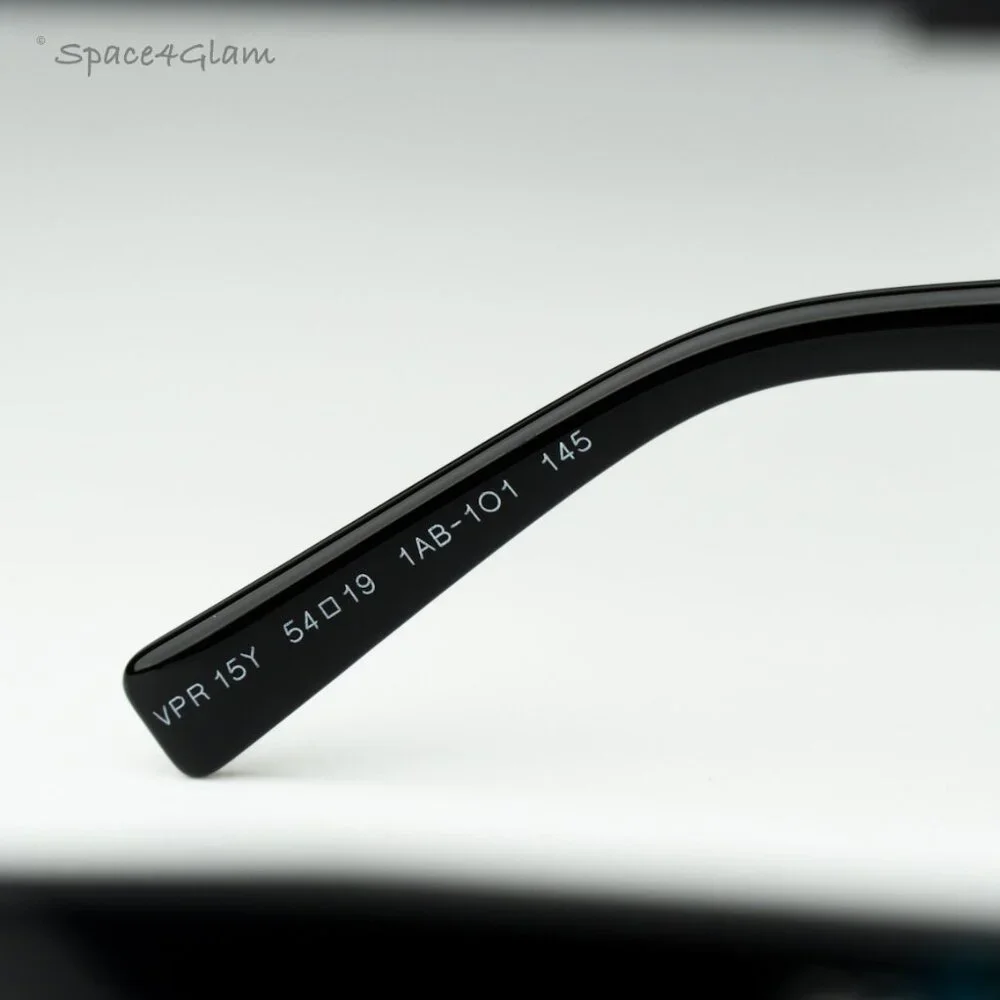 Prada Women Eyeglasses Black Demo Rectangle Unisex PR15YV 1AB1O1 BRAND NEW